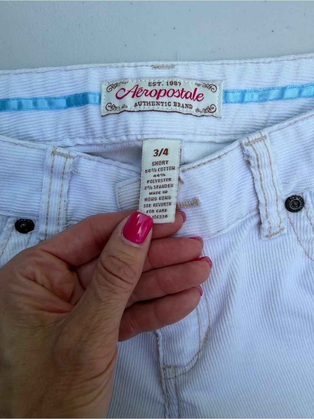 Aeropostale White Corduroy Bootcut Low-Rise Jeans - Juniors Size 3/4 - Picture 2 of 12